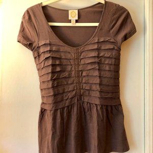 Anthropologie Scoop Neck Peplum Tee